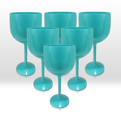Assistência Técnica, SAC e Garantia do produto 6 Taças para Gin Tônica Acrílico Azul Tiffany 550 Ml