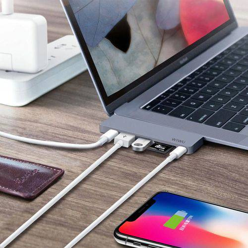 Assistência Técnica, SAC e Garantia do produto Adaptador Hub Usb-C Tipo C Thunderbolt 3 Macbook Pro e Ultrabooks Hdmi 4k