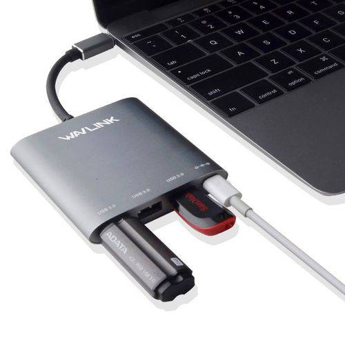 Assistência Técnica, SAC e Garantia do produto Adaptador Hub USB Type-C 3 X USB 3.0 e 1 USB-c 3.01 Type C Alumínio