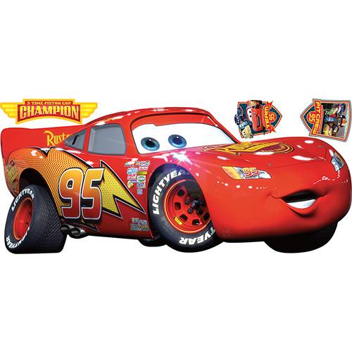 Assistência Técnica, SAC e Garantia do produto Adesivo de Parede Carros Lightening McQueen Roommates Vermelho/Amarelo (101,6x45,7cm)