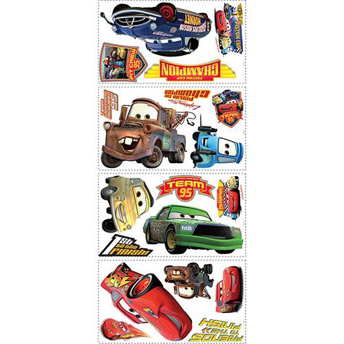 Assistência Técnica, SAC e Garantia do produto Adesivo de Parede Carros Piston Cup Champs Peel & Stick Wall Decal Roommates Colorido (25,4x45,7cm)