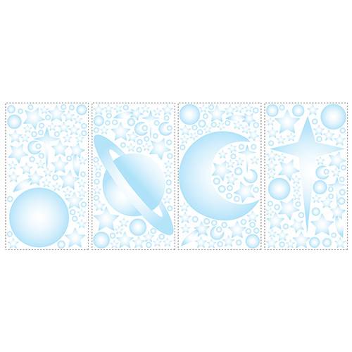 Assistência Técnica, SAC e Garantia do produto Adesivo de Parede Celestial Peel & Stick Wall Decals Roommates Azul (25,4x45,7cm)