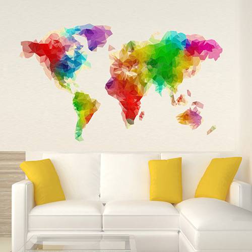 Assistência Técnica, SAC e Garantia do produto Adesivo de Parede Decorativo de Parede Stixx Mapa Mundi Color Colorido (81x140x1cm)