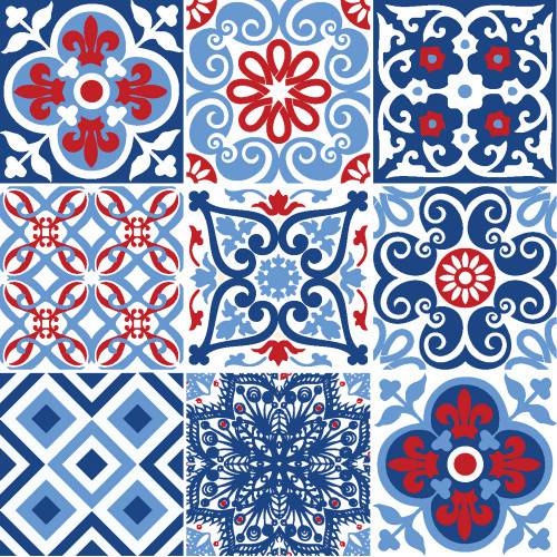 Assistência Técnica, SAC e Garantia do produto Adesivo de Parede Decorativo para Cozinha Stixx Azulejos Biarritz Colorido (123x61cm)