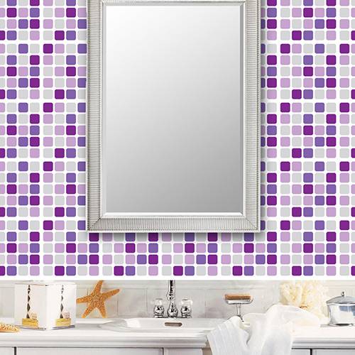 Assistência Técnica, SAC e Garantia do produto Adesivo de Parede Decorativo para Revestimento Stixx Pastilhas Uva Tons Roxo (123x61cm)