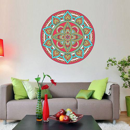 Assistência Técnica, SAC e Garantia do produto Adesivo de Parede Decorativo Stixx Mandala Folk Colorido (60x60cm)