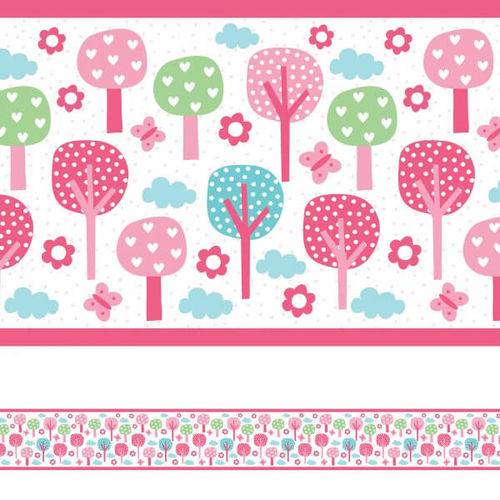 Assistência Técnica, SAC e Garantia do produto Adesivo de Parede Faixa Decorativa Infantil Floresta Rosa 10m X 10cm