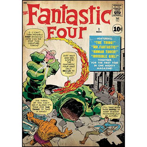 Assistência Técnica, SAC e Garantia do produto Adesivo de Parede Fantastic Four Issue #1 Comic Cover Giant Wall Decal Roommates Colorido (46x12,8x2,8cm)