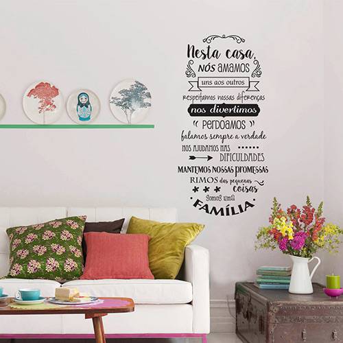 Assistência Técnica, SAC e Garantia do produto Adesivo Decorativo Stixx com Frase Nossa Familia Preto (57x112cm)