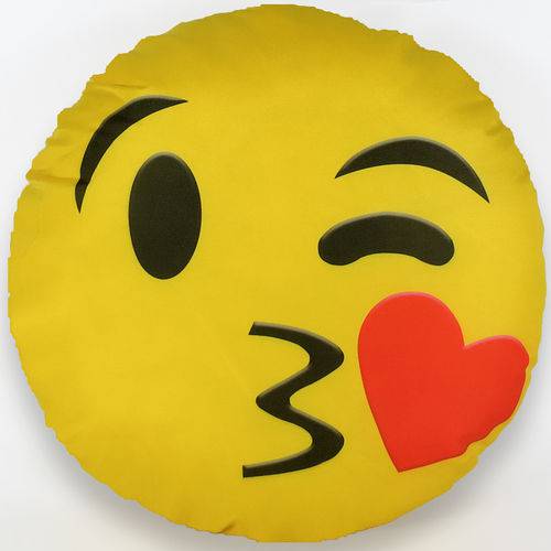 Assistência Técnica, SAC e Garantia do produto Almofada Emoji Decorativa Beijo de Coração C/ Zíper