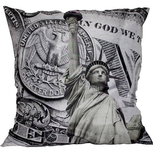 Assistência Técnica, SAC e Garantia do produto Almofada Nova York Dólar Cinza Poliéster (42x42cm) - Uniart