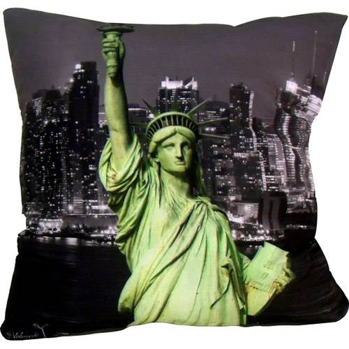 Assistência Técnica, SAC e Garantia do produto Almofada Nova York Liberdade Verde Poliéster (42x42cm) - Uniart