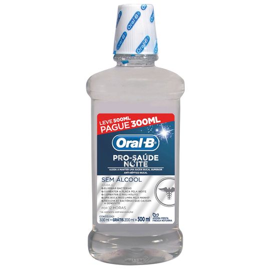 Assistência Técnica, SAC e Garantia do produto Antisséptico Bucal Oral B Pró-Saúde Noturno Leve 500ml Pague 300ml