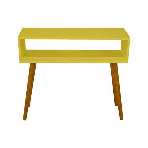 Assistência Técnica, SAC e Garantia do produto Aparador Hall Nicho Pé Palito Retrô Lateral Apoio Madeira Mdf Amarelo