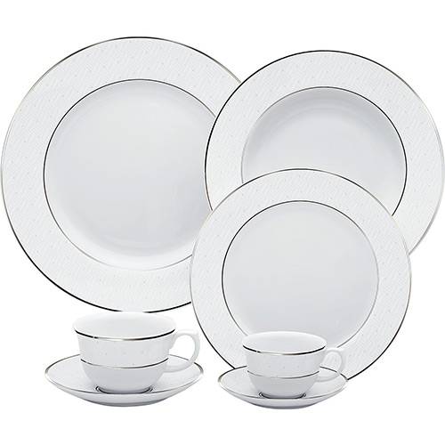 Assistência Técnica, SAC e Garantia do produto Aparelho de Jantar 42 Peças Porcelana Diamond - Oxford Porcelanas