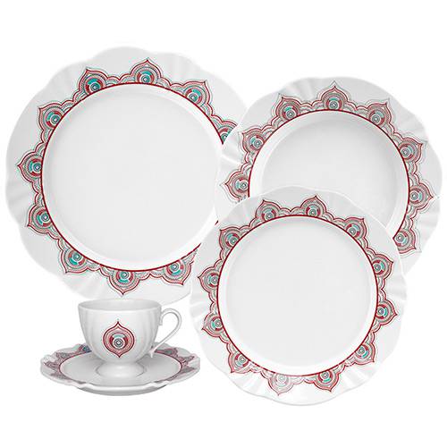Assistência Técnica, SAC e Garantia do produto Aparelho de Jantar e Chá 20 Peças Porcelana Soleil Talisma Branco - Oxford Porcelanas