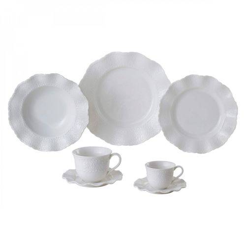 Assistência Técnica, SAC e Garantia do produto Aparelho de Jantar Porcelana 42 Peças Princess Lyor Branco
