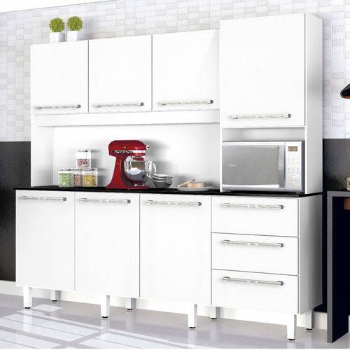 Assistência Técnica, SAC e Garantia do produto Armário de Cozinha 7 Portas 3 Gavetas Galaxy Zanzini Branco