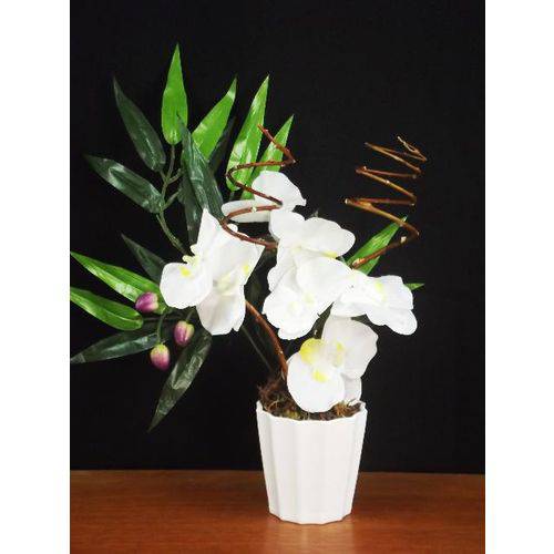 Assistência Técnica, SAC e Garantia do produto Arranjo de Orquídeas Artificiais Brancas Lith - Flores Arranjo Vasos Festas Mesas