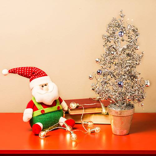 Assistência Técnica, SAC e Garantia do produto Árvore de Mesa com Cachepô Prateada, 43cm - Christmas Traditions