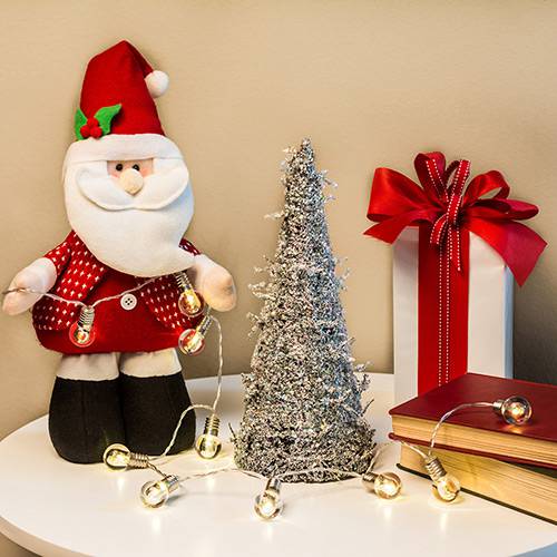 Assistência Técnica, SAC e Garantia do produto Árvore de Mesa Prateada em Formato de Cone, 30cm - Christmas Traditions