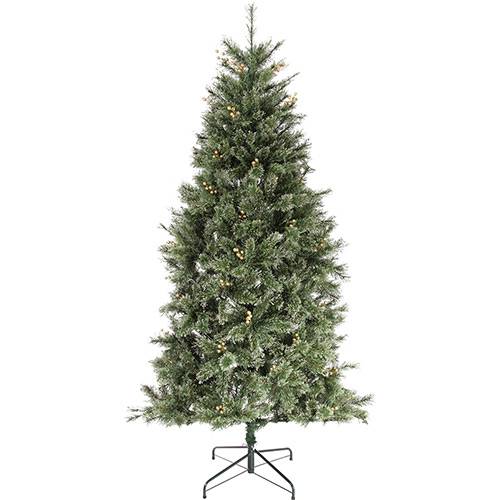 Assistência Técnica, SAC e Garantia do produto Árvore de Natal Verde com Frutas Douradas e Base em Metal - 2,1m 815 Galhos - Orb Christmas