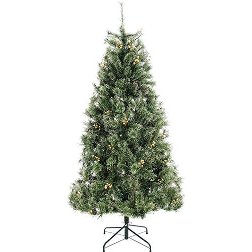 Assistência Técnica, SAC e Garantia do produto Árvore de Natal Verde com Glitter 1,8m 622 Galhos - Enfeitada com Frutas Douradas e Base Metálica - Orb Christmas