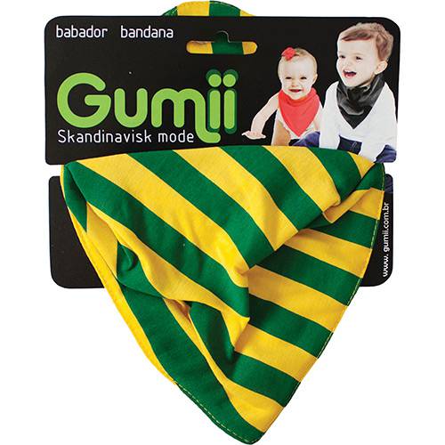 Assistência Técnica, SAC e Garantia do produto Babador Bandana Ltr Verde e Amarelo Unissex - Gumii Skandinavisk Mode