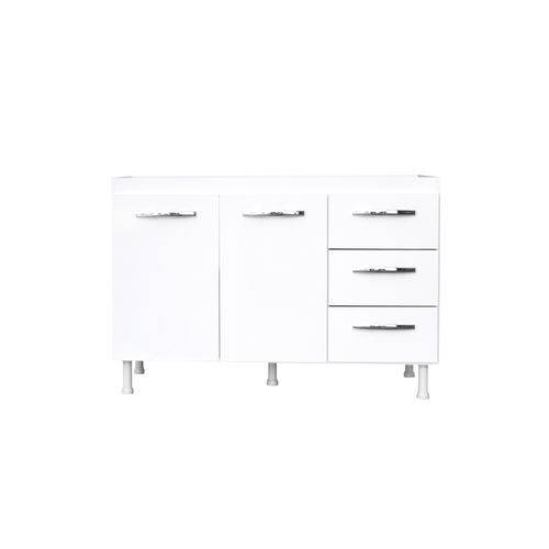 Assistência Técnica, SAC e Garantia do produto Balcão de Pia Camile 120cm 2 Portas e 3 Gavetas Branco/Branco Moblis