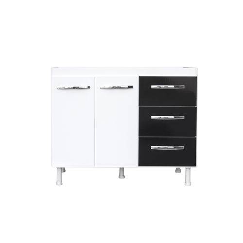 Assistência Técnica, SAC e Garantia do produto Balcão de Pia Lolla 100cm 2 Portas Branco/Preto Moblis