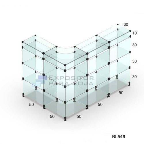 Assistência Técnica, SAC e Garantia do produto Balcão em L de Atendimento Modulado em Vidro 100x150x110x30cm