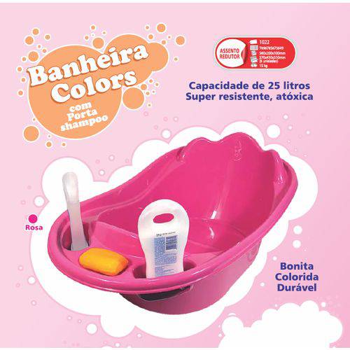 Assistência Técnica, SAC e Garantia do produto Banheira Colors para Bebê 25 Litros com Porta Shampoo