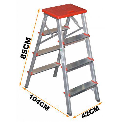 Assistência Técnica, SAC e Garantia do produto Banqueta Escada em Alumínio com 4 Degraus Vermelha