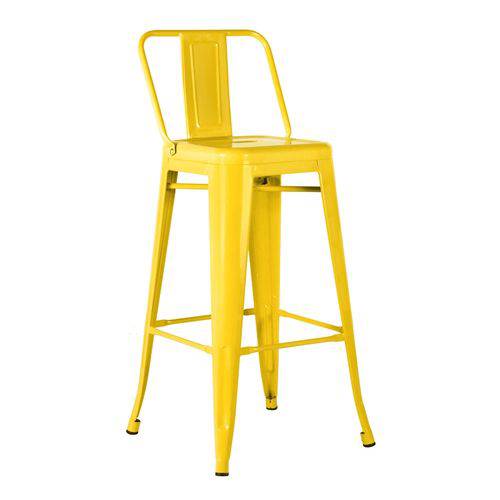 Assistência Técnica, SAC e Garantia do produto Banqueta Iron Tolix com Encosto - 66 Cm - Industrial - Aço - Vintage - Amarelo