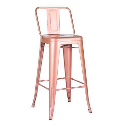 Assistência Técnica, SAC e Garantia do produto Banqueta Iron Tolix com Encosto - 66 Cm - Industrial - Aço - Vintage - Cobre Rose