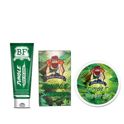 Assistência Técnica, SAC e Garantia do produto Barba Forte Shampoo em Barra Jungle 130g + Shaving Gel Jungle 170g + Creme Pós Barba 120g