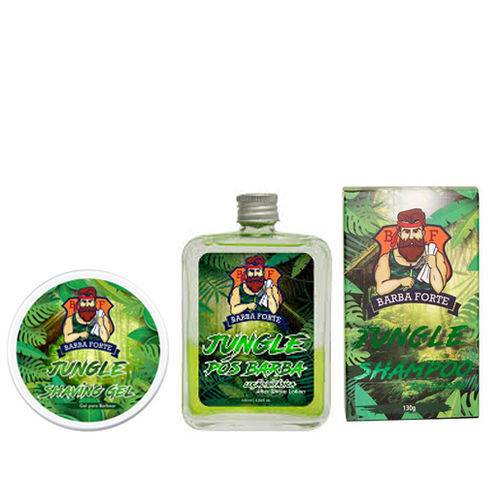 Assistência Técnica, SAC e Garantia do produto Barba Forte Shampoo em Barra Jungle 130g + Shaving Gel Jungle 170g + Loção Pós Barba Jungle 100ml