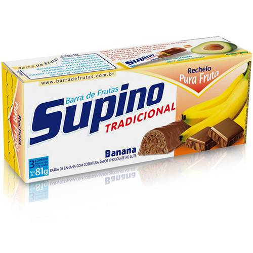 Assistência Técnica, SAC e Garantia do produto Barra de Frutas Tradicional Banana/Chocolate 27g - 3 Unidades - Supino