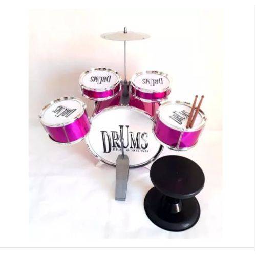 Assistência Técnica, SAC e Garantia do produto Bateria Infantil 4 Tambores 1 Bumbo 1 Prato Jazz Drum Pink