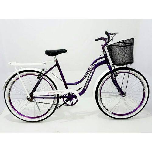 Assistência Técnica, SAC e Garantia do produto Bicicleta Aro 26 Feminina Retrô Galileus com Rodas Aero Violeta