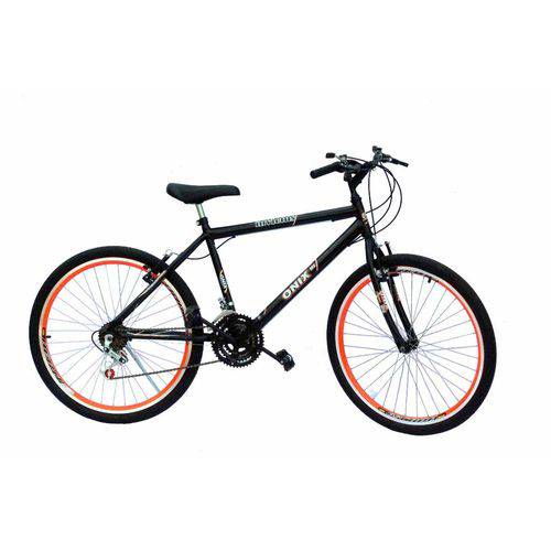 Assistência Técnica, SAC e Garantia do produto Bicicleta Aro 26 Masc 18m Preta com Aero Laranja Neon