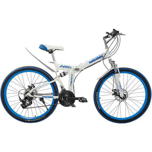 Assistência Técnica, SAC e Garantia do produto Bicicleta Dobrável Aro 26 Bicimoto 21 Marchas - Branca/Azul