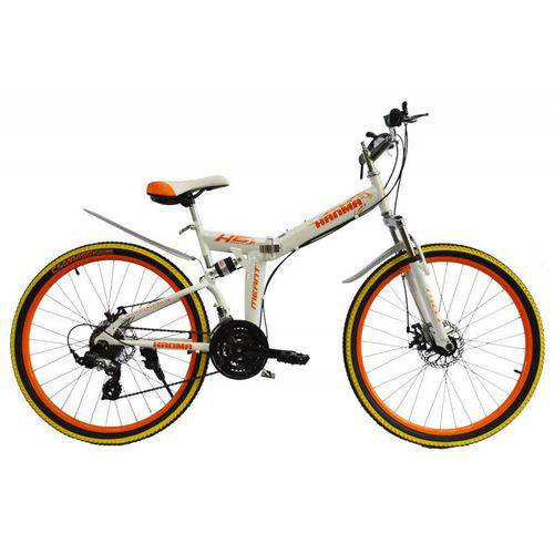 Assistência Técnica, SAC e Garantia do produto Bicicleta Dobrável Aro 26 Bicimoto 21 Marchas - Branca/Laranja