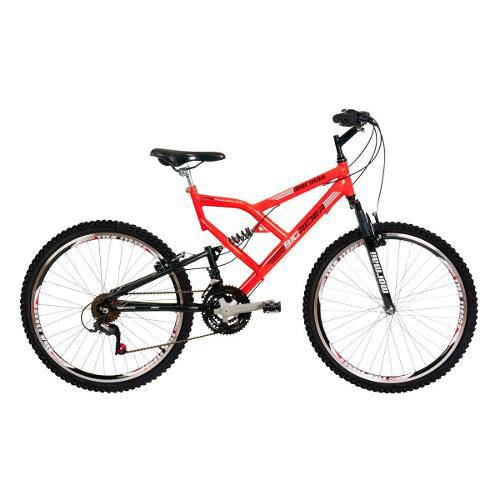 Assistência Técnica, SAC e Garantia do produto Bicicleta Mormaii Aro 26 Full Suspensão Big Rider 24 Marchas Laranja Neon