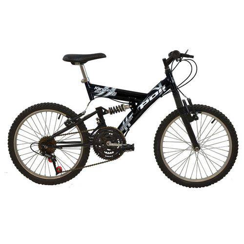 Assistência Técnica, SAC e Garantia do produto Bicicleta Polimet Full Suspension Aro 20 Preto Kanguru 18v 7041