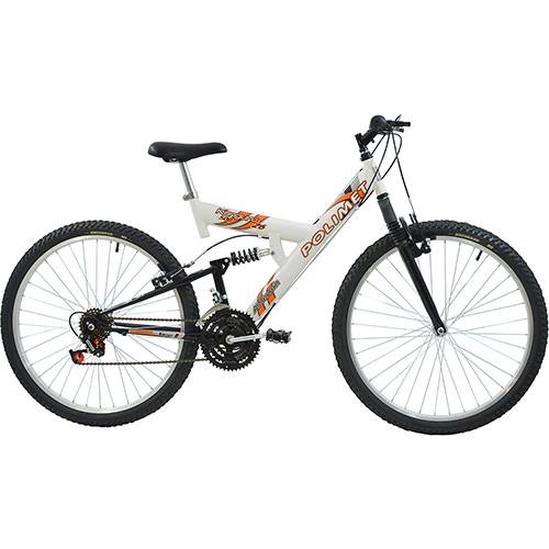 Assistência Técnica, SAC e Garantia do produto Bicicleta Polimet Kanguru Aro 26 18 Marchas Full Suspension - Branca