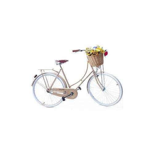 Assistência Técnica, SAC e Garantia do produto Bicicleta Vintage Retro Feminina Vênus Dourada com Cesta de Palha - Echo Vintage