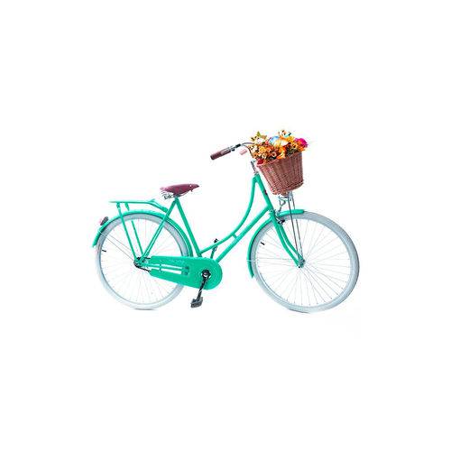 Assistência Técnica, SAC e Garantia do produto Bicicleta Vintage Retro Feminina Vênus Verde com Cesta de Palha - Echo Vintage