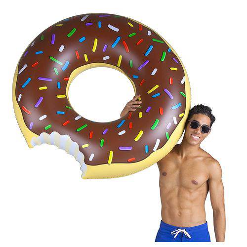 Assistência Técnica, SAC e Garantia do produto Boia Rosquinha Donut Gigante de Piscina Marrom 120 Cm