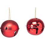 Assistência Técnica, SAC e Garantia do produto Bola Lisa Sininhos Vermelha - 6 Peças - Christmas Traditions